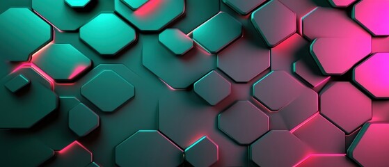 Hexagonal honeycomb pattern Abstract design Background technology geometric cyber gaming wallpaper AI generated image