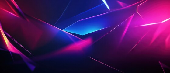 Neon gaming geometric abstract glowing cyberpunk style banner for advertising and promotion background wallpaper AI generated image