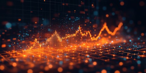 Fototapeta premium Dynamic Stock Market Graph Showing Rapid Investment Growth