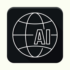 Black and white world ai app icon