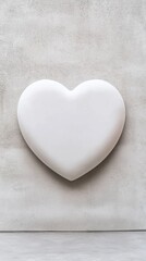 Obraz premium A white heart is sitting on a wall