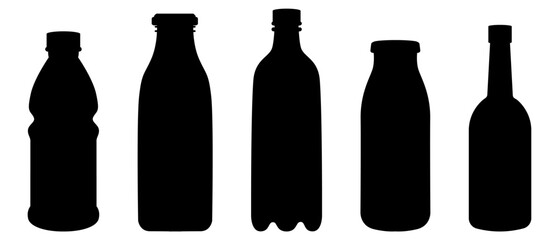 various water bottle silhouette
