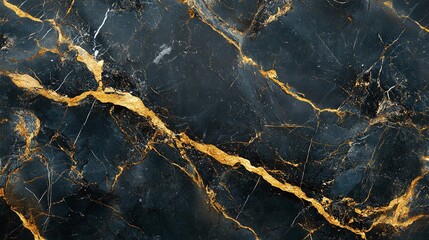 Fototapeta premium premium black marble background with glossy gold streaks, use in luxury interiors and elegant design projects