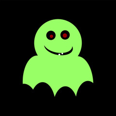 Ghost icon on black background. Vector illustration.