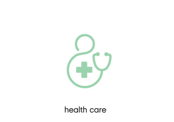 doctor with stethoscope logo healthcare and medical design vector template