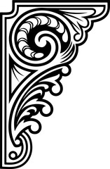 Fototapeta premium Elegant Decorative Corner Detail in Black and White