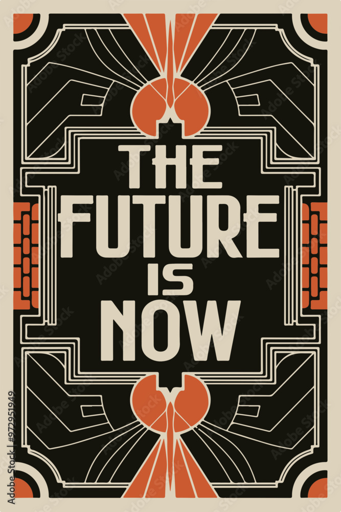 Wall mural art deco poster: the future is now