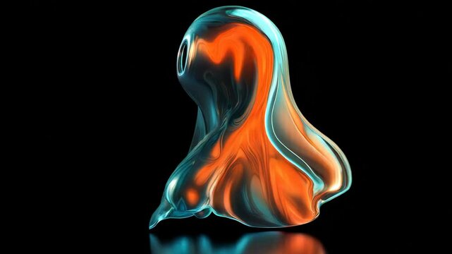 Ghostly silhouette glowing on a dark background