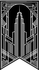 Art Deco Skyline with Geometric Patterns