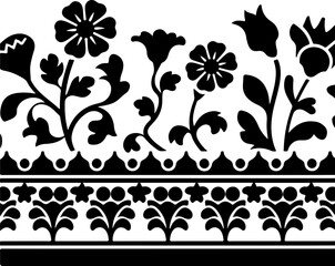 Intricate Floral Pattern in Black and White Design