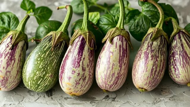 Fresh green and white striped squashes displayed on a kitchen countertop during summer season