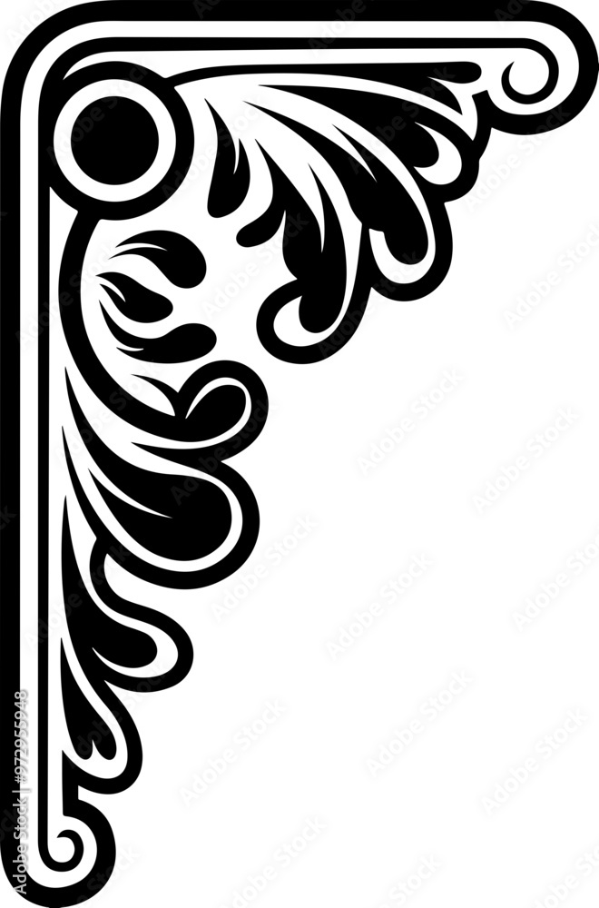 Poster Elegant Ornate Corner Flourish Vector Illustration