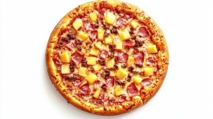 Hawaiian Pizza, isolated on white background