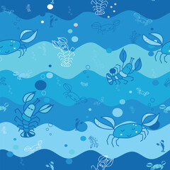 The Vintage_nautical_sealife seamless pattern ,prints background, vectors, surface patterns , ,texture, repeat pattern, Pattern tile
