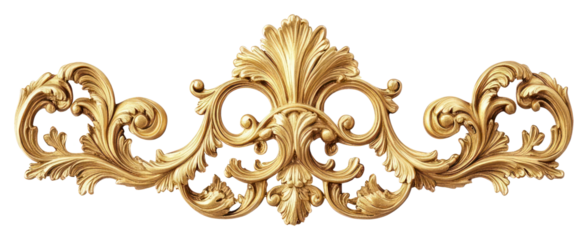 PNG Ornate gold decorative flourish