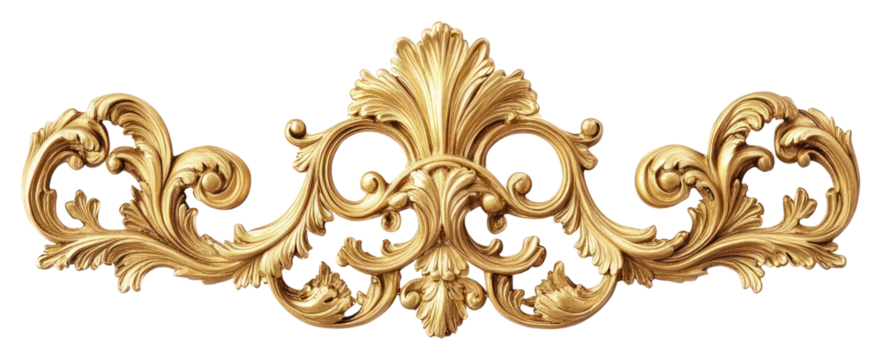 PNG Ornate gold decorative flourish