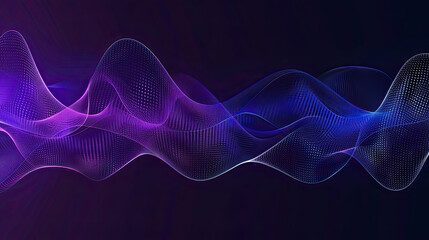 Modern abstract glowing wave lines on dark background. Smooth curved wave line. Dynamic flowing wave lines design element. Futuristic technology and sound wave pattern. Vector AI