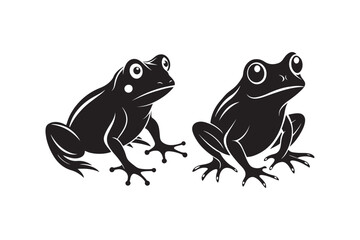 Frog silhouette vector illustration, Frog silhouette vector, Frog silhouette 