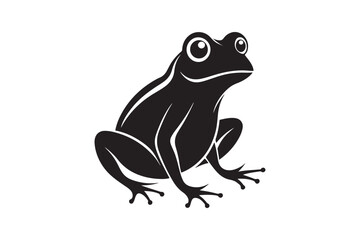 Frog silhouette vector illustration, Frog silhouette vector, Frog silhouette 