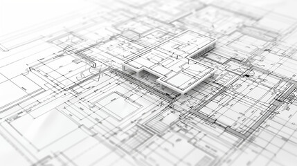 Urban Blueprint of City Skyline
