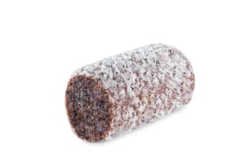 Coconut chocolate soft candy on a white isolated background