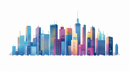 Obraz premium Blue and Orange Hues, Cityscape of buildings with bad weather and air pollution,