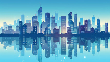 Fototapeta premium city skyline smog filled smoke pollution