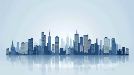 Fototapeta premium city skyline smog filled smoke pollution