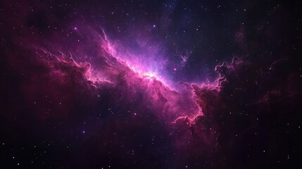 Obraz premium A stunning, colorful nebula with bright pink and purple hues, surrounded by a dark starry sky.