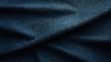 Navy Blue Dark Colored Background Wallpaper Luxurious Fabric Flowing Elegantly Abstract Presentation Slides Template Pattern Plain Solid Color Beautiful Gradient Illustration with Copy Space 16:9