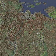 3D illustration of city and urban in Oslo Norway
