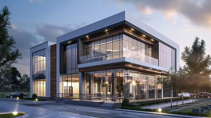 Fototapeta premium building in night. Ideal for architectural projects 