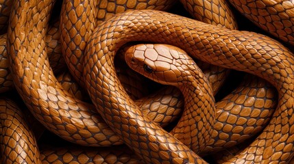 Fototapeta premium A snake is curled up in a spiral