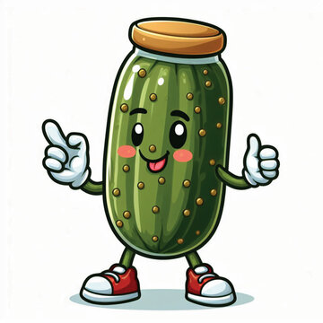 recommend clip art: Cute Pickle Vector Cartoon illustration