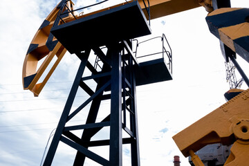 Oil rocking chair in Russia. The concept of oil production, refining and the cost of a barrel of oil
