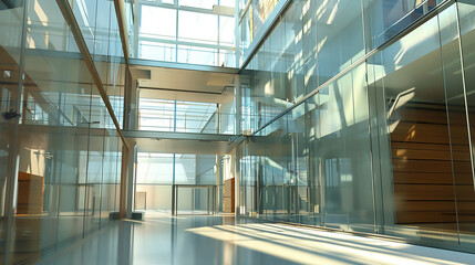 Digital generated image of abstract white coloured city with multicoloured data flowing through city streets. Smart technology,