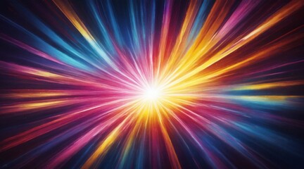 Obraz premium Vibrant starburst abstract background with colorful radial patte