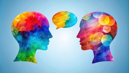 Beautiful abstract artwork representing mental health conversation, mental health, symbolic, artwork