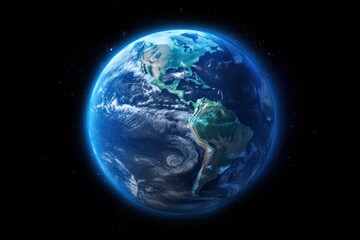 Obraz premium A breathtaking view of Earth from the International Space Station, the planet a vibrant blue marble against the inky blackness of space