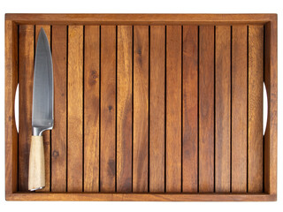 Cuchillo de cocina sobre tabla de madera