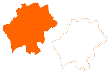 Gulpen-Wittem municipality (Kingdom of the Netherlands, Holland, Limburg province) map vector illustration, scribble sketch Gullepe-Wittem map