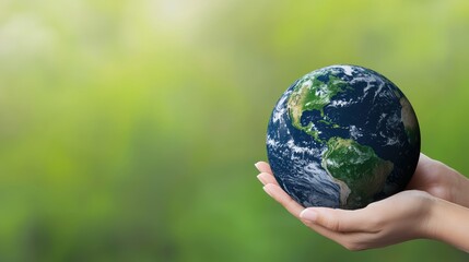 A person is holding a globe in their hand