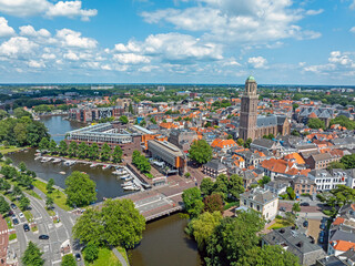 Aerial from the city Zwolle in the Netherlands