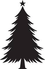 Fototapeta premium Christmas tree silhouettes vector on white background. Christmas tree illustration