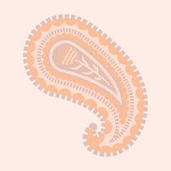 Paisley floral pastel colors element.Traditional motif persia boteh,buta,zoroastrianism.Bohemian,hippie vector abstract style.Designs for print,fabric,clothing,wrap,scarf,bandana,pillows,decoration.
