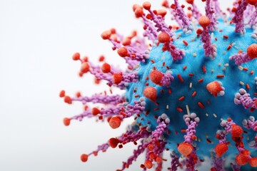 A mesmerizing view of the influenza virus, displaying its RNA genome and envelope with hemagglutinin and neuraminidase spikes