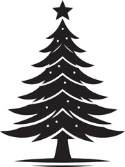 Christmas tree silhouettes vector on white background. Christmas tree illustration