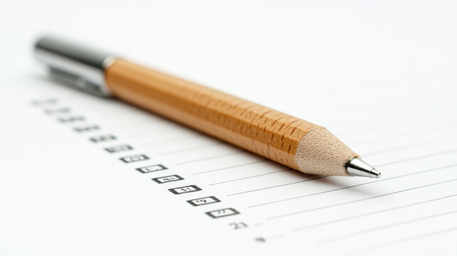 A daily to do list with time slots for tasks is essential for effective organization and productivity. wooden pen adds touch of elegance to this structured planning tool