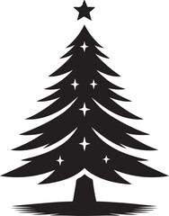 Christmas tree silhouettes vector on white background. Christmas tree illustration