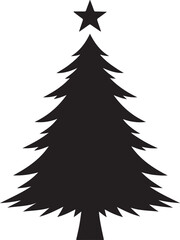Christmas tree silhouettes vector on white background. Christmas tree illustration